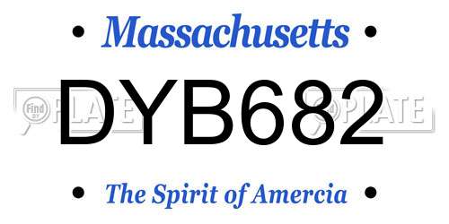 DYB682 Massachusetts License Plate
