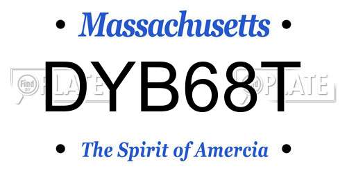 DYB68T Massachusetts License Plate