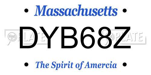 DYB68Z Massachusetts License Plate