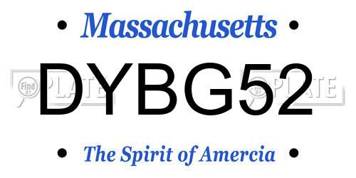 DYBG52 Massachusetts License Plate
