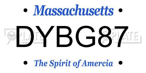 DYBG87 Massachusetts License Plate
