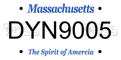 DYN9005 Massachusetts License Plate