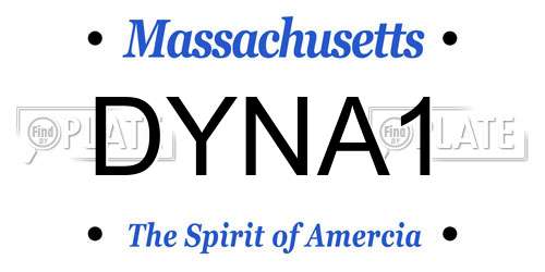 DYNA1 Massachusetts License Plate