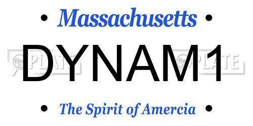DYNAM1 Massachusetts License Plate