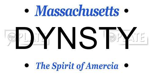DYNSTY Massachusetts License Plate