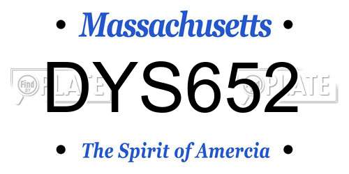 DYS652 Massachusetts License Plate