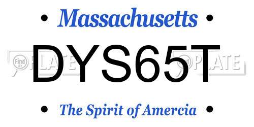 DYS65T Massachusetts License Plate
