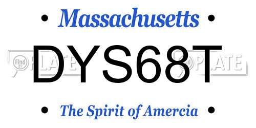 DYS68T Massachusetts License Plate