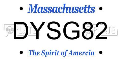 DYSG82 Massachusetts License Plate