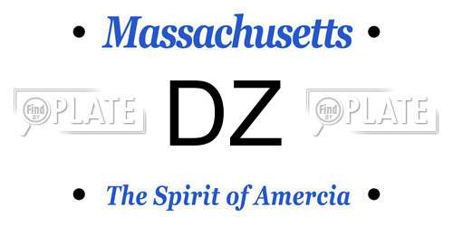 DZ Massachusetts License Plate