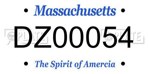 DZ00054 Massachusetts License Plate