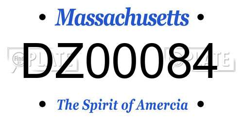 DZ00084 Massachusetts License Plate