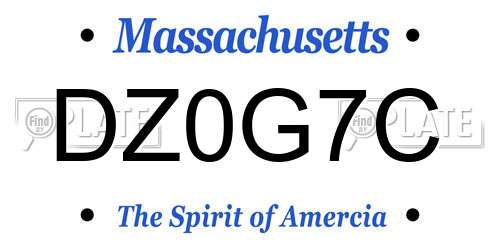 DZ0G7C Massachusetts License Plate