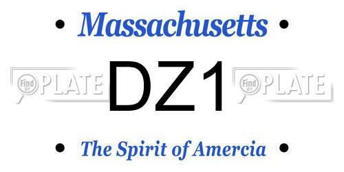 DZ1 Massachusetts License Plate