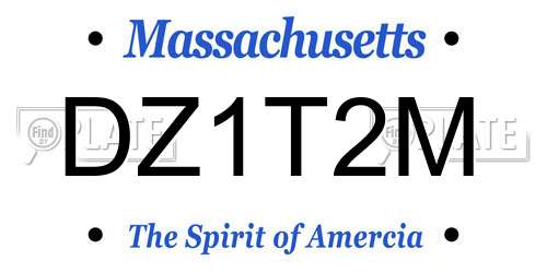 DZ1T2M Massachusetts License Plate