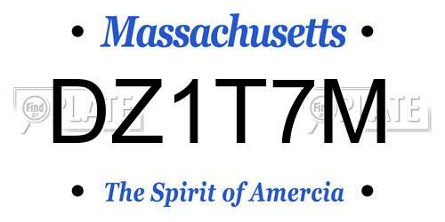 DZ1T7M Massachusetts License Plate