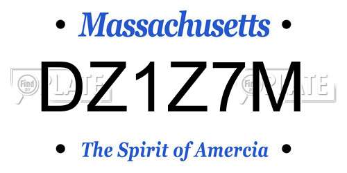 DZ1Z7M Massachusetts License Plate