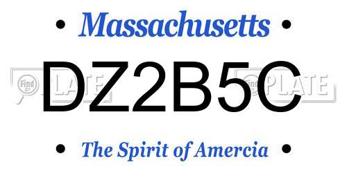 DZ2B5C Massachusetts License Plate