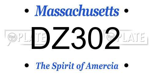 DZ302 Massachusetts License Plate