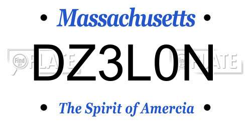 DZ3L0N Massachusetts License Plate
