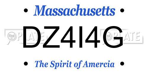 DZ4I4G Massachusetts License Plate