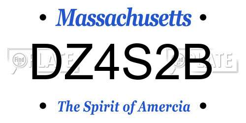 DZ4S2B Massachusetts License Plate