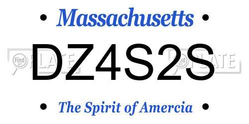 DZ4S2S Massachusetts License Plate
