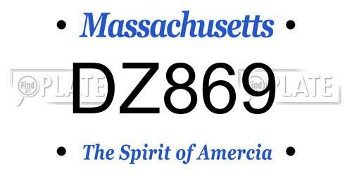 DZ869 Massachusetts License Plate