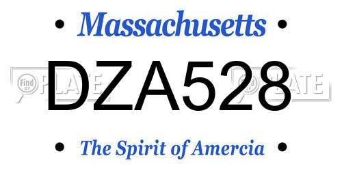 DZA528 Massachusetts License Plate