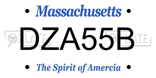 DZA55B Massachusetts License Plate