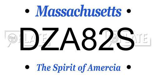 DZA82S Massachusetts License Plate