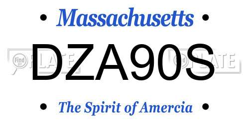 DZA90S Massachusetts License Plate