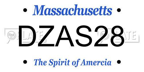 DZAS28 Massachusetts License Plate