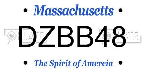 DZBB48 Massachusetts License Plate