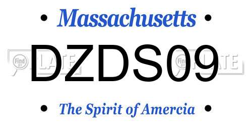 DZDS09 Massachusetts License Plate
