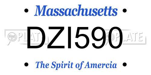 DZI590 Massachusetts License Plate