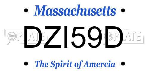 DZI59D Massachusetts License Plate