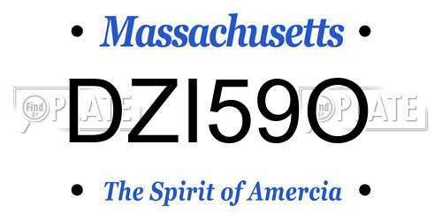 DZI59O Massachusetts License Plate