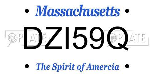 DZI59Q Massachusetts License Plate