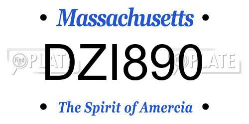DZI890 Massachusetts License Plate