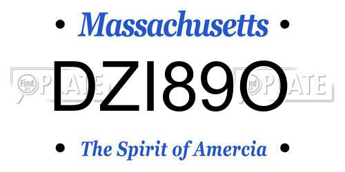 DZI89O Massachusetts License Plate