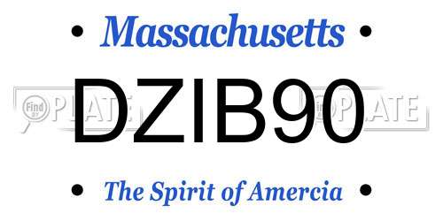 DZIB90 Massachusetts License Plate