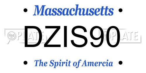 DZIS90 Massachusetts License Plate