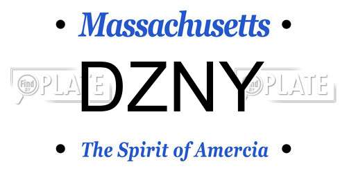 DZNY Massachusetts License Plate
