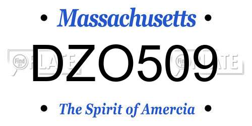 DZO509 Massachusetts License Plate
