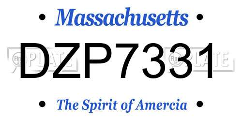 DZP7331 Massachusetts License Plate