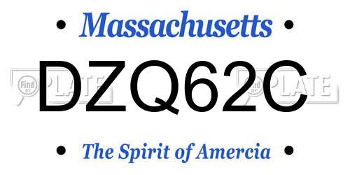 DZQ62C Massachusetts License Plate