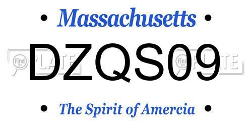DZQS09 Massachusetts License Plate