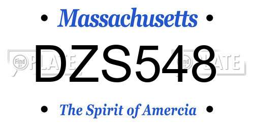 DZS548 Massachusetts License Plate