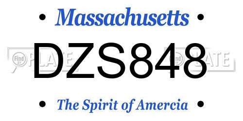 DZS848 Massachusetts License Plate